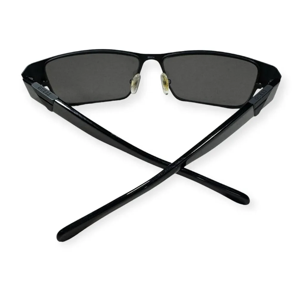 Guess GU 6766 Black Sunglasses Retro Rectangle‎ Frame Gray Lenses 140mm